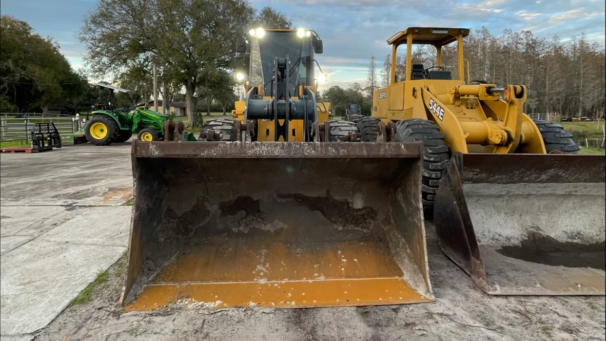 Wheel loader parked at the job site